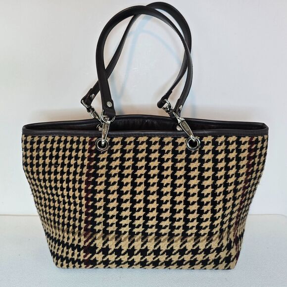 Lauren Ralph Lauren Vintage Wool Houndstooth Tote - Picture 3 of 12